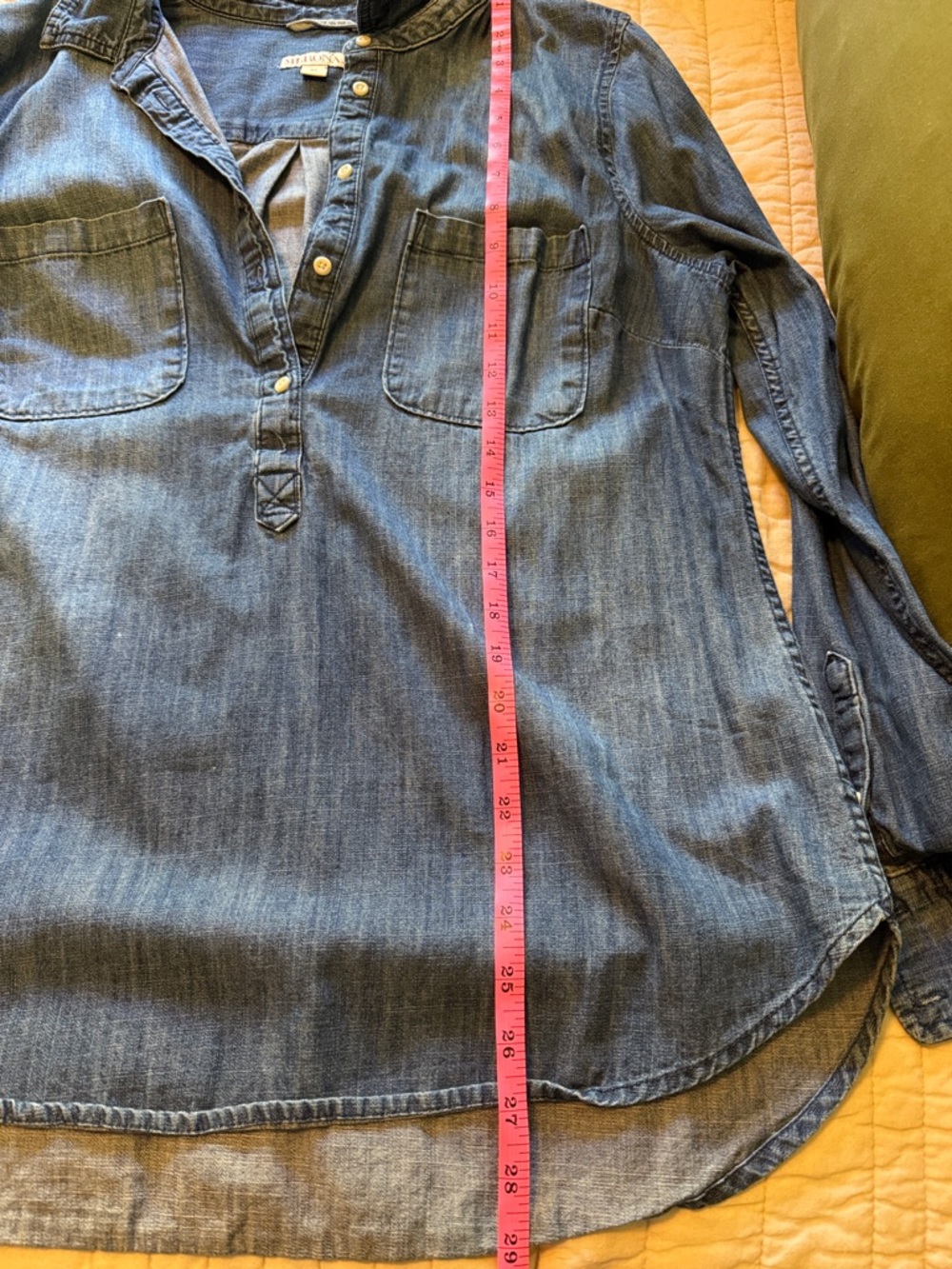 Merona Indigo Shirt with Button Tag Detail - Picture 5 of 6